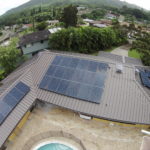 close shot of metal roofing